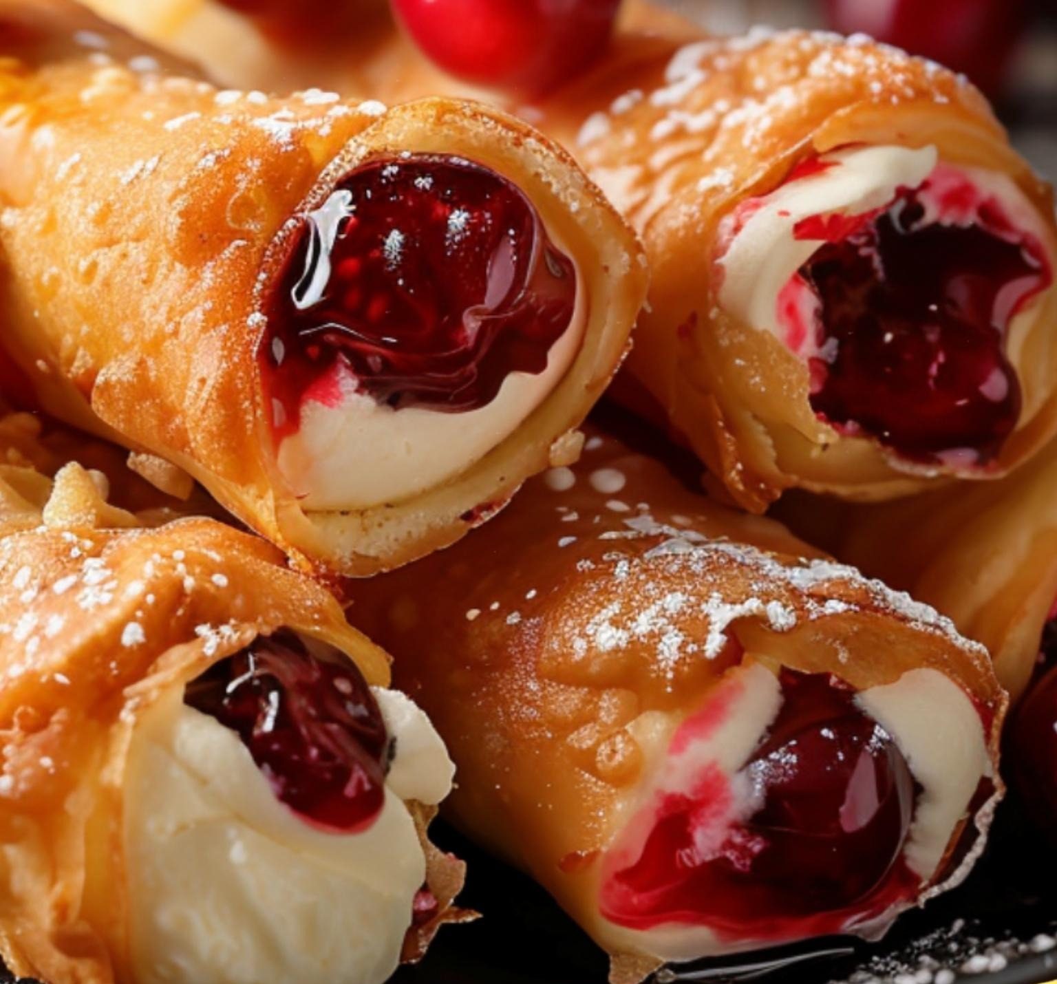 CHERRY CHEESECAKE EGG ROLLS