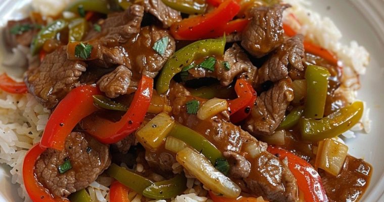 Pepper Steak and Rice