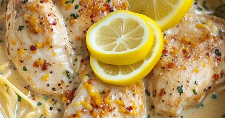 Creamy Lemon Garlic Chicken In Crock Pot
