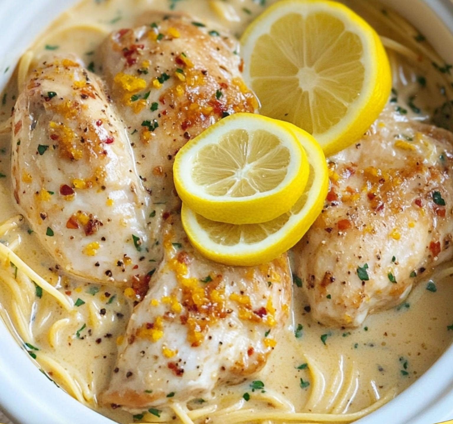 Creamy Lemon Garlic Chicken In Crock Pot