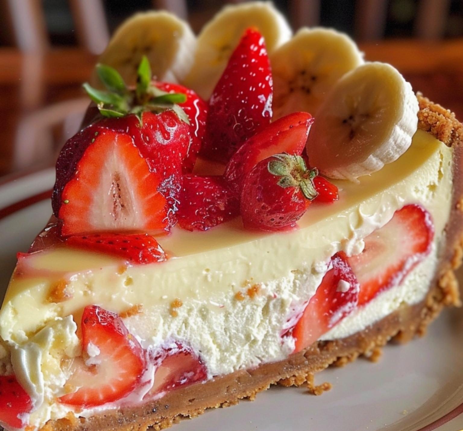 Banana-Strawberry Cheesecake