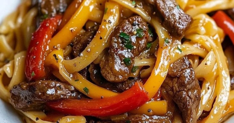 Classic Pepper Steak with Pasta