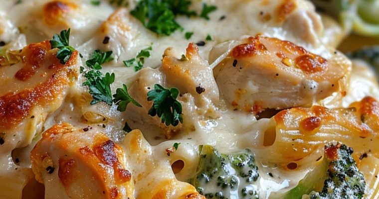 Chicken Alfredo Broccoli Bake