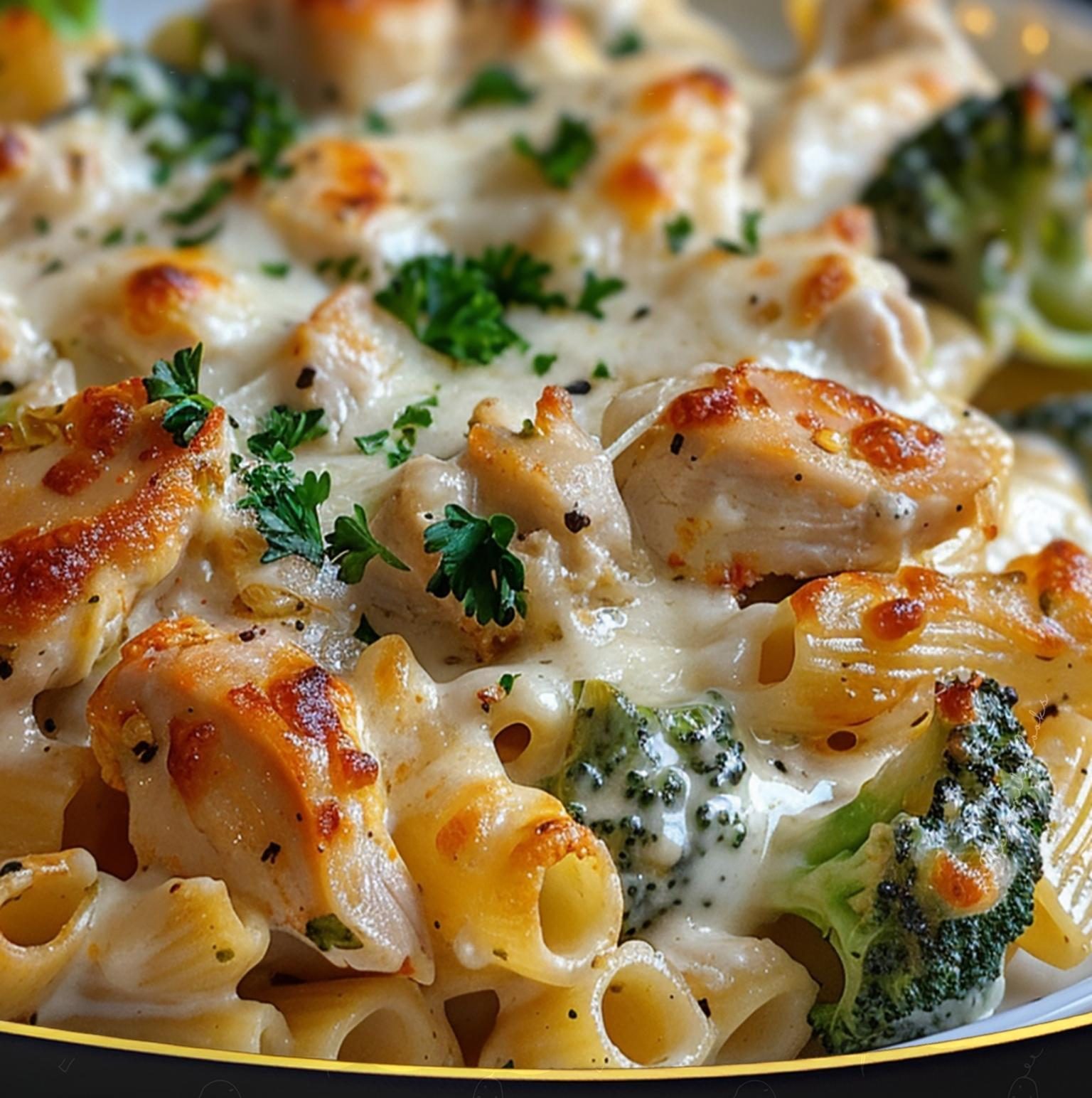 Chicken Alfredo Broccoli Bake