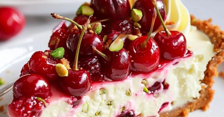 Lemon-Lime Cherry Pistachio Cheesecake