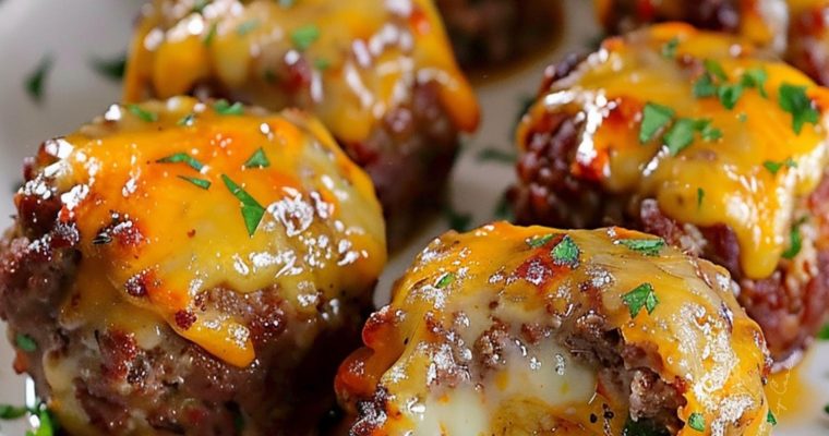 Cheesy Stuffed Meatloaf Bites