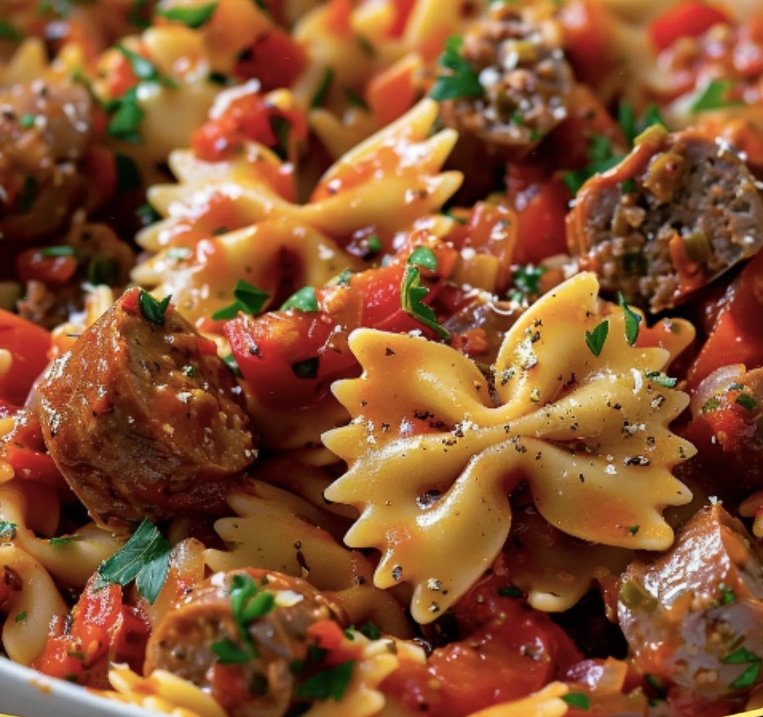 Italian Sausage with Bow Tie Pasta
