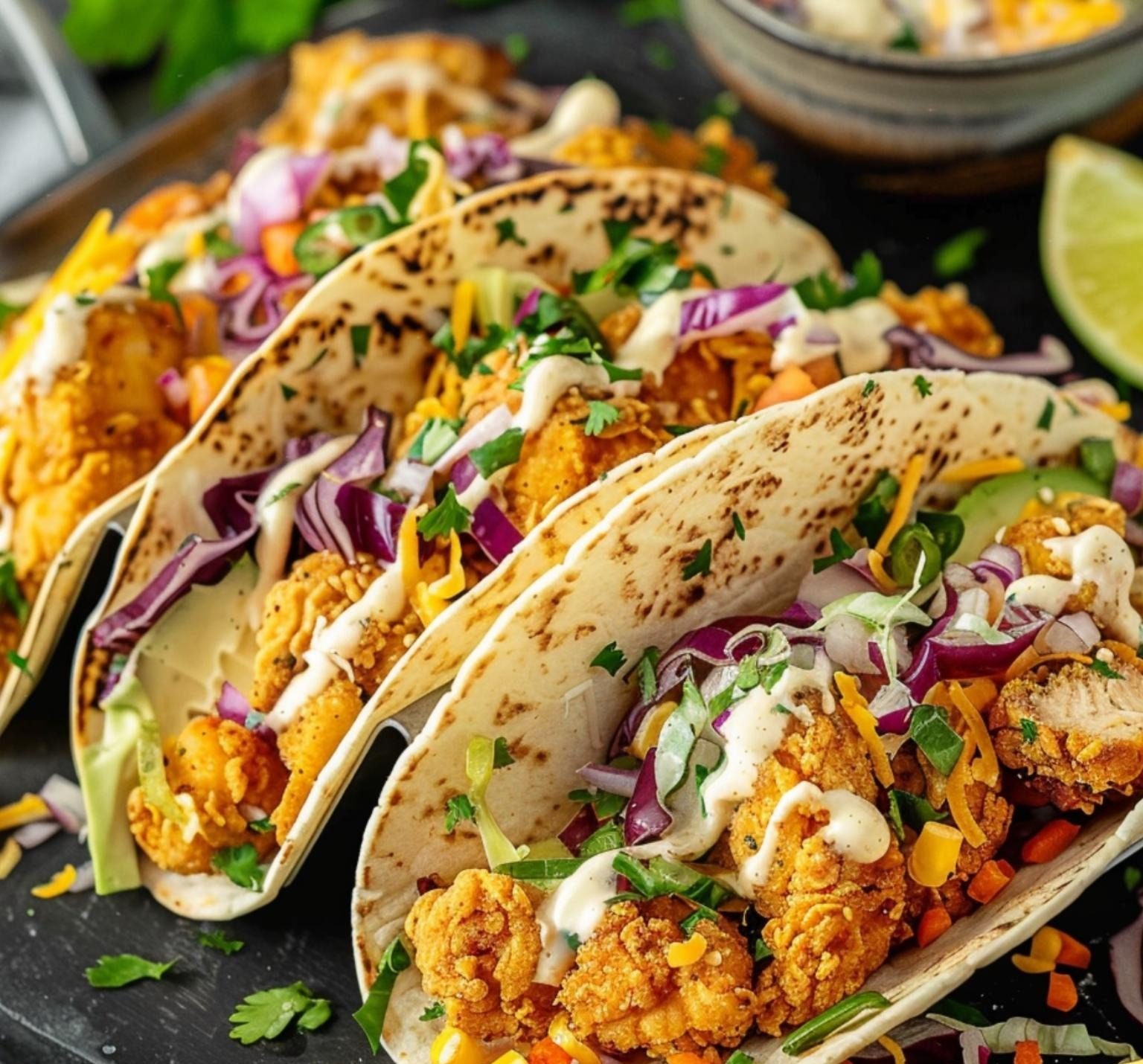 Crispy Fried Chicken Tacos