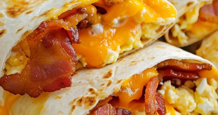 Bacon Egg and Cheese Breakfast Burritos