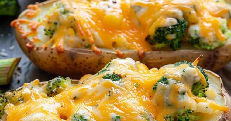 Broccoli and Cheddar Twice-Baked Potatoes