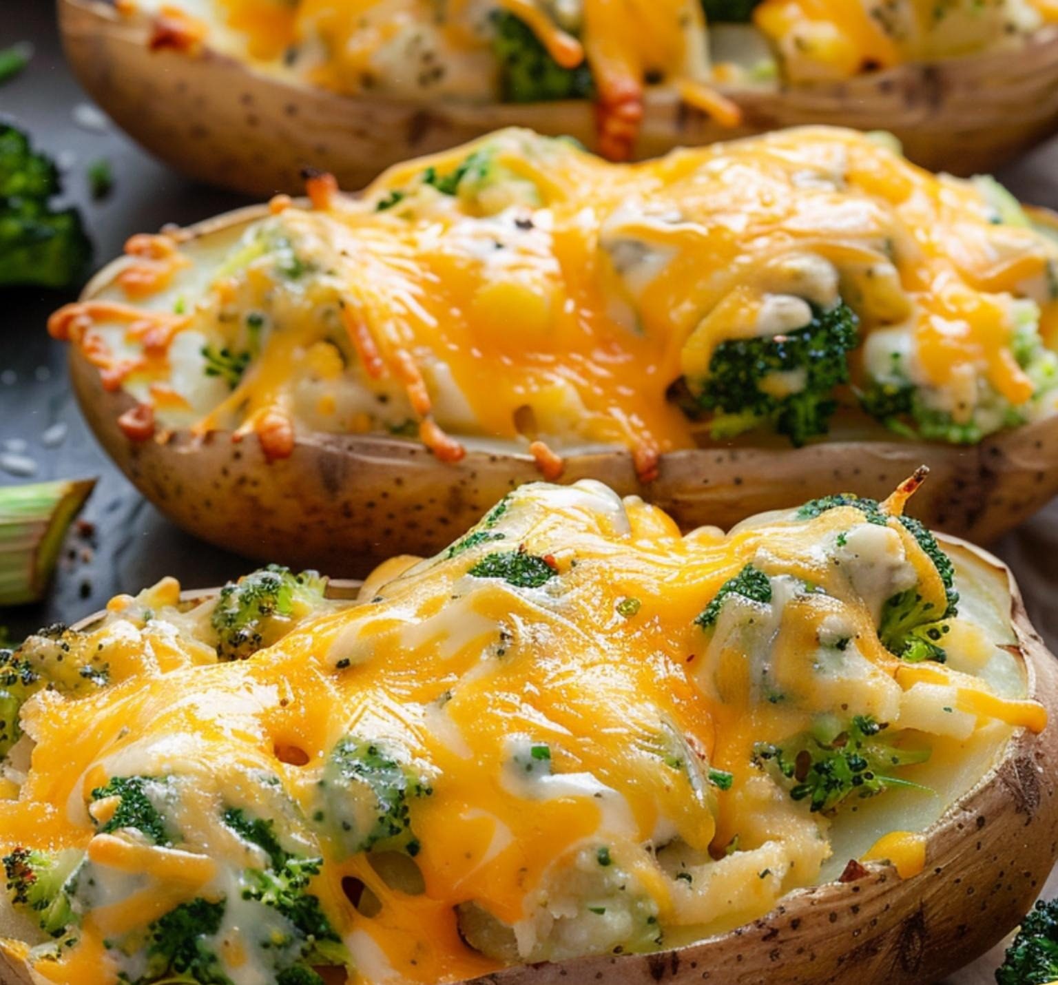 Broccoli and Cheddar Twice-Baked Potatoes