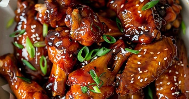 Sticky Honey Garlic Chicken Wings