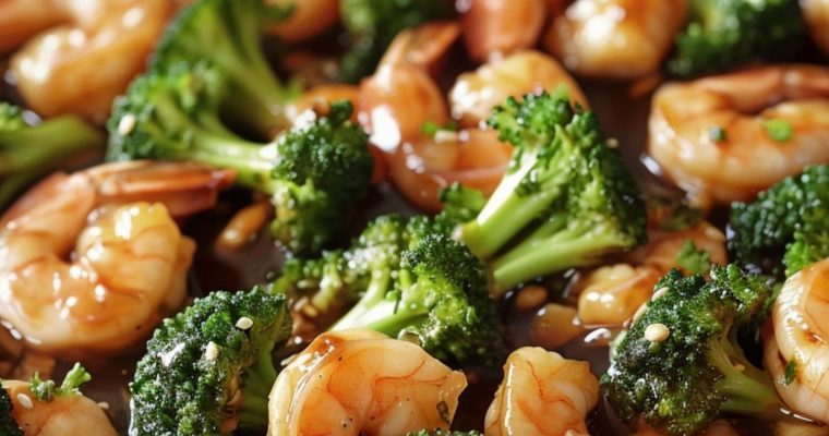 Shrimp and Broccoli Stir Fry in Garlic Sauce