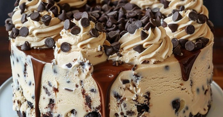 Chocolate Chip Cookie Dough Ice Cream Cake