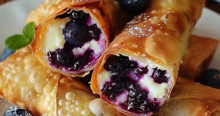 Blueberry Cream Cheese Egg Rolls