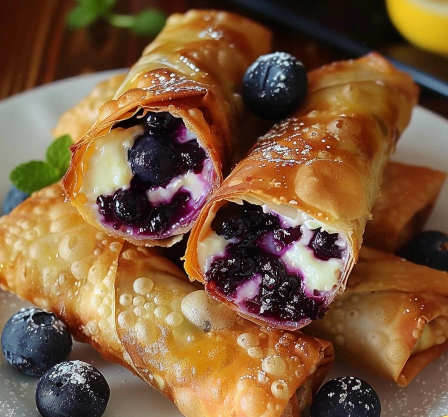 Blueberry Cream Cheese Egg Rolls