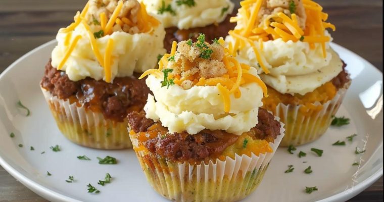 Meatloaf Cupcakes with Mashed Potato Frosting