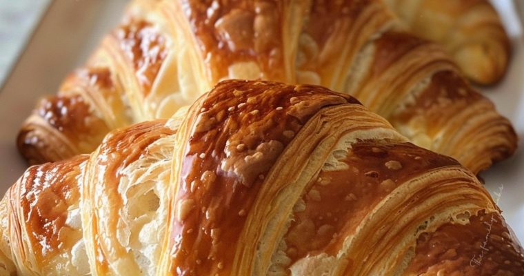 Traditional Layered French Croissants