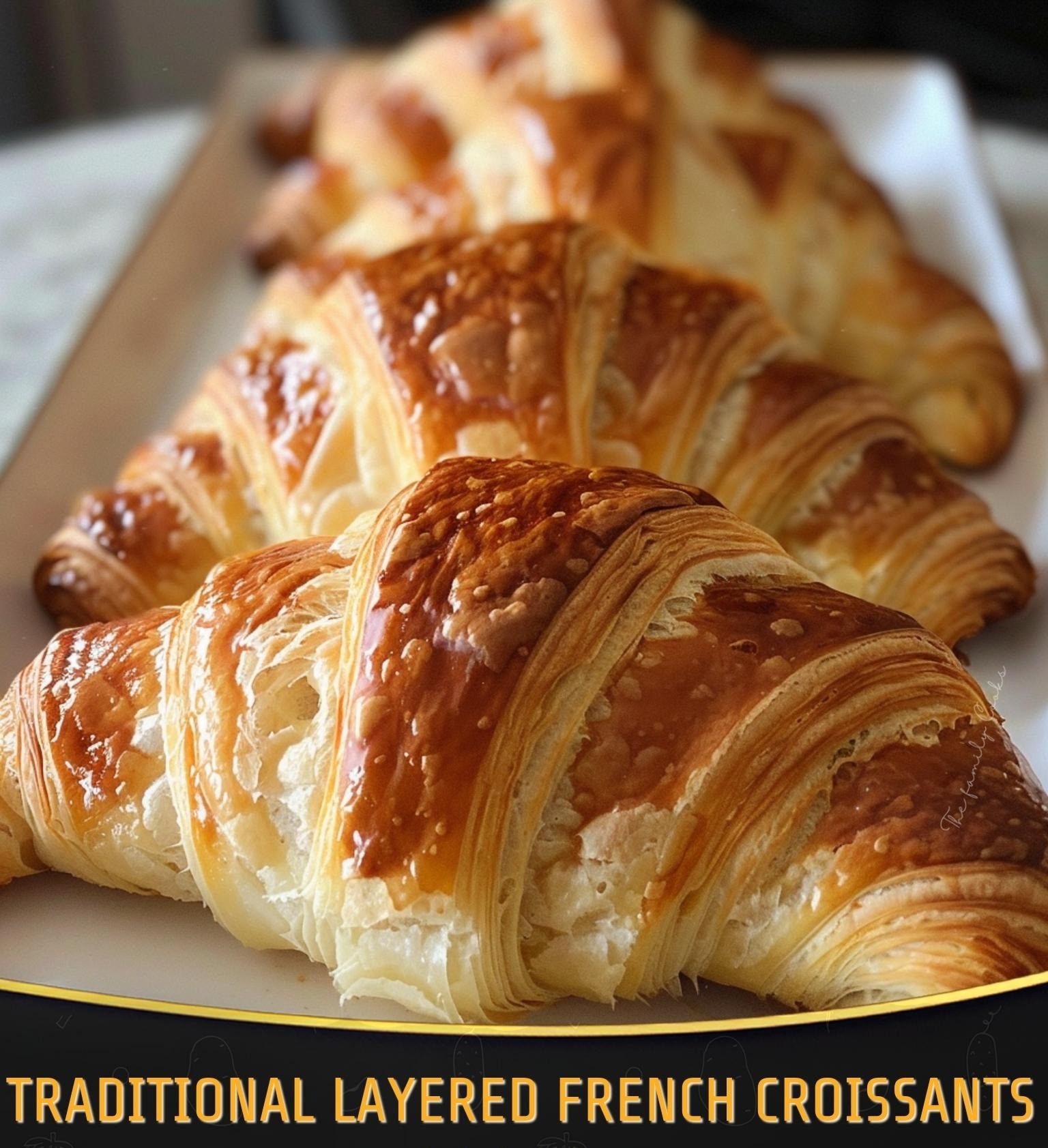 Traditional Layered French Croissants