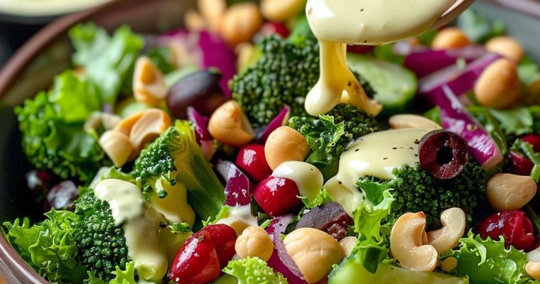Broccoli Cashew Salad with Apples and Pears