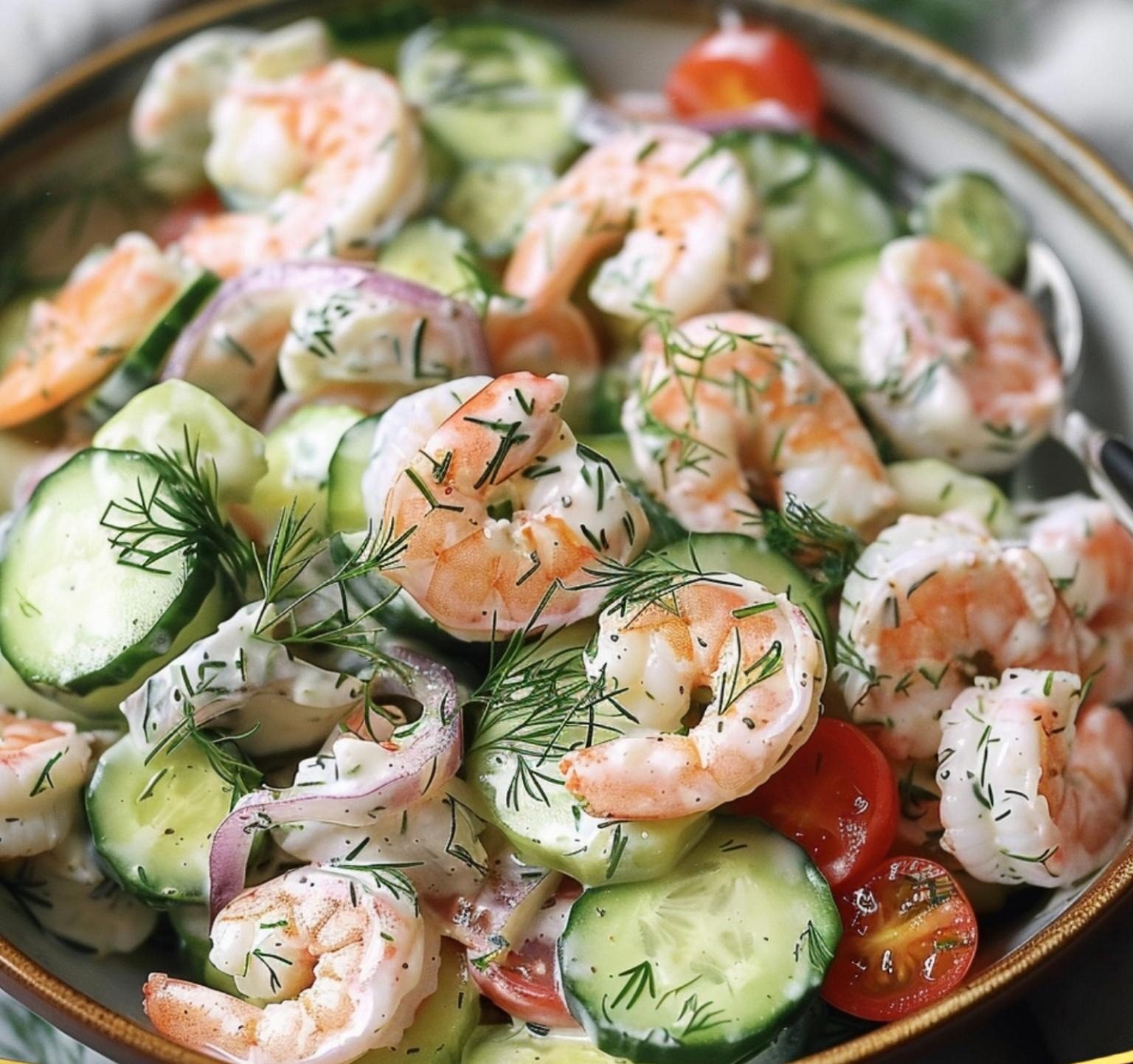 Creamy Cucumber Shrimp Salad