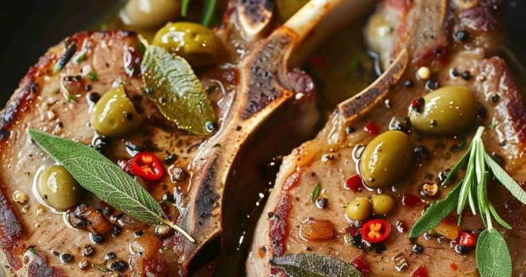 Dirty Martini Pork Chops