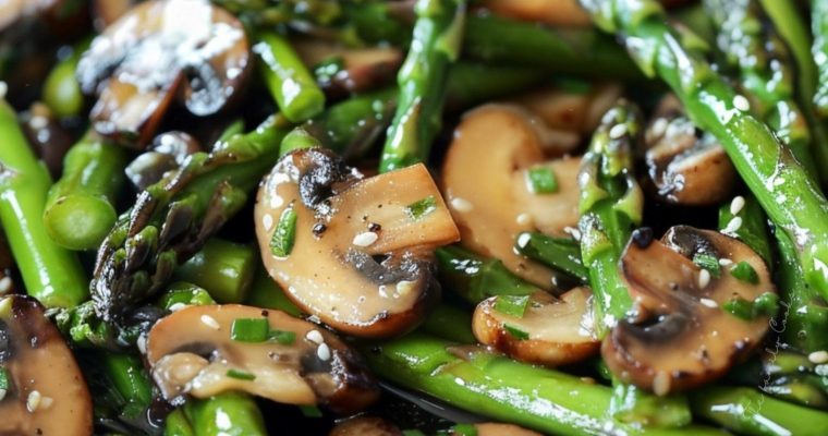Sautéed Asparagus and Mushrooms