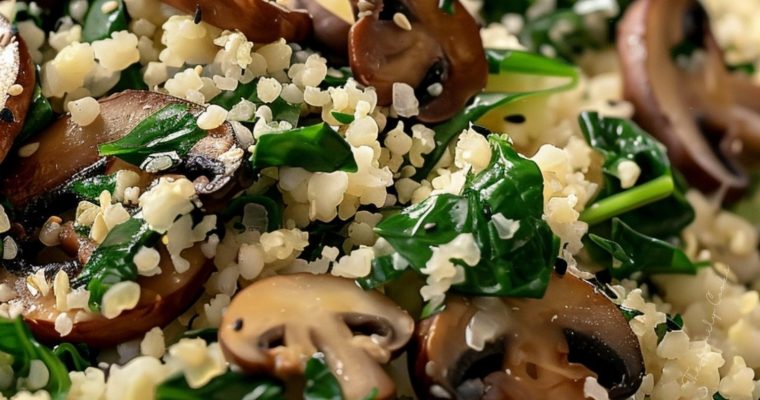 Mushroom & Spinach Cauliflower Rice