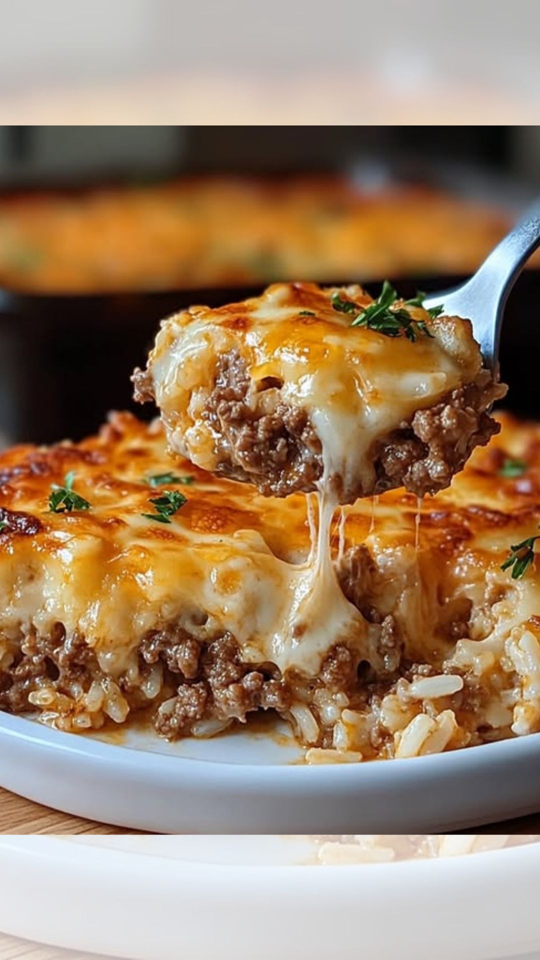 Cheesy Ground Beef and Rice Casserole