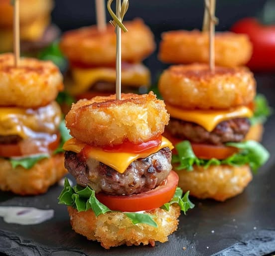 Mini Tater Tot Cheeseburgers