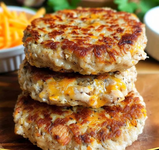 Cheddar Ranch Chicken Burgers
