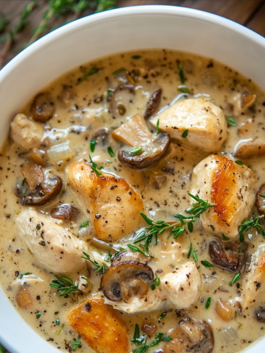 Creamy Mushroom Chicken & Wild Rice Soup