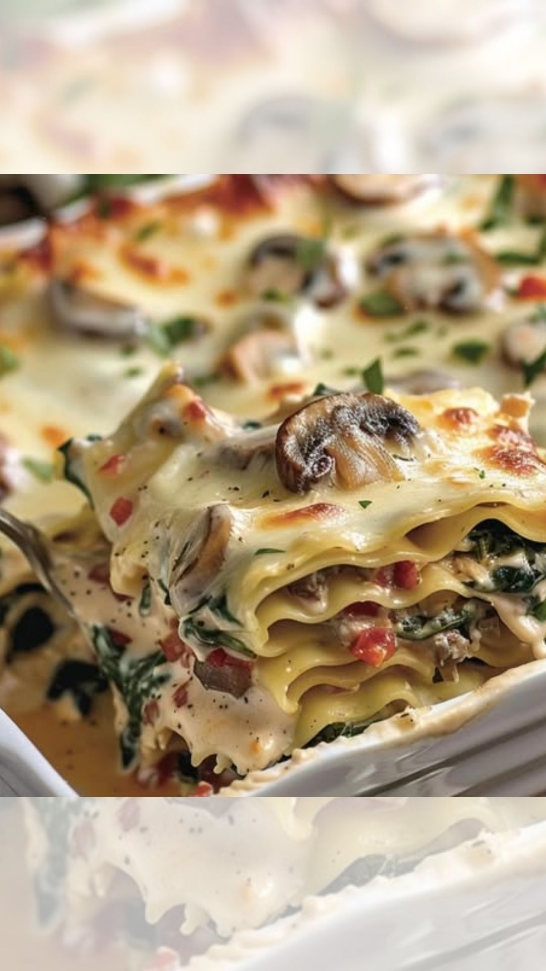 Chicken Mushroom and Spinach Lasagna