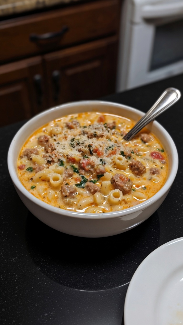 Parmesan Italian Sausage Ditalini Soup