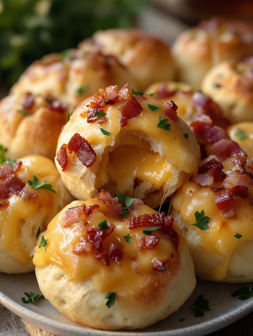 BAKED BACON STUFFED CHEESE BOMBS