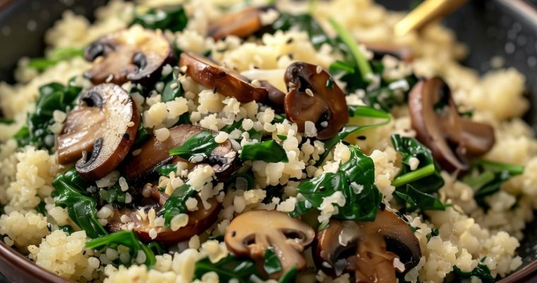 Mushroom & Spinach Cauliflower Rice