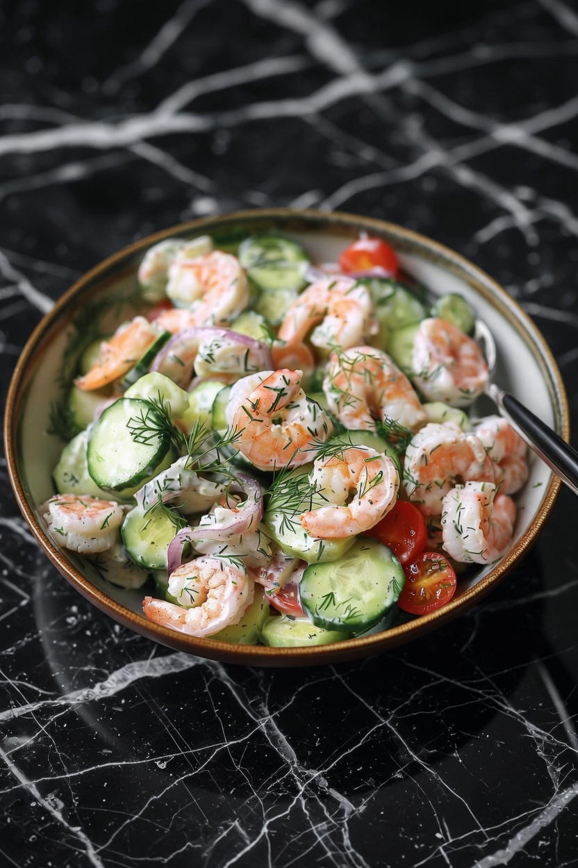 Creamy Cucumber Shrimp Salad