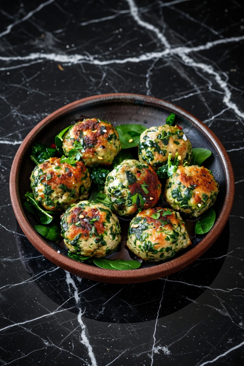 Healthy Spinach Chicken Meatballs