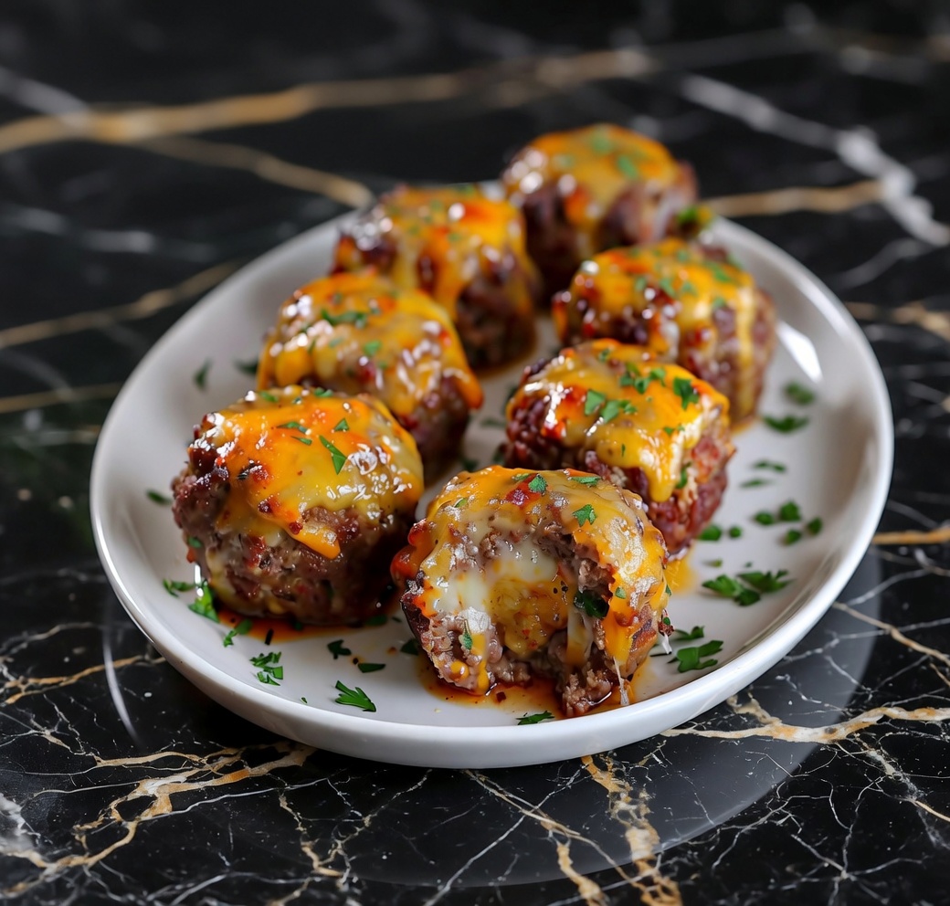 Cheesy Stuffed Meatloaf Bites