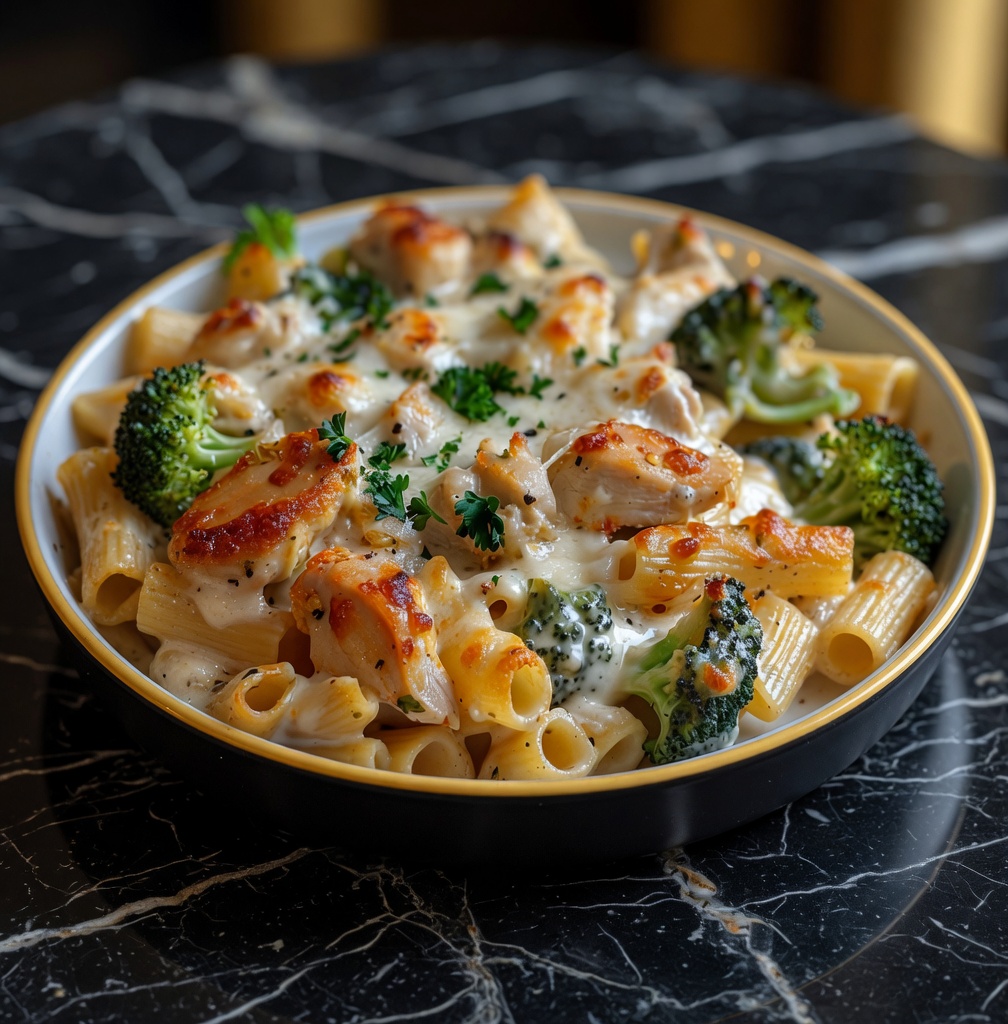 Chicken Alfredo Broccoli Bake