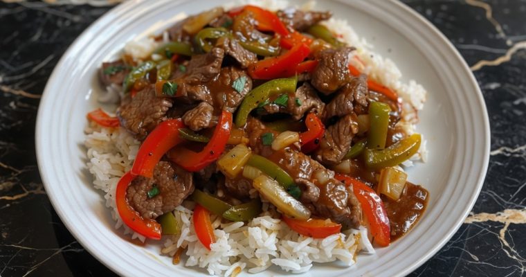 Pepper Steak and Rice