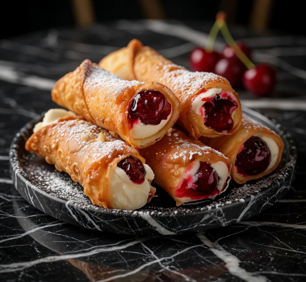 CHERRY CHEESECAKE EGG ROLLS