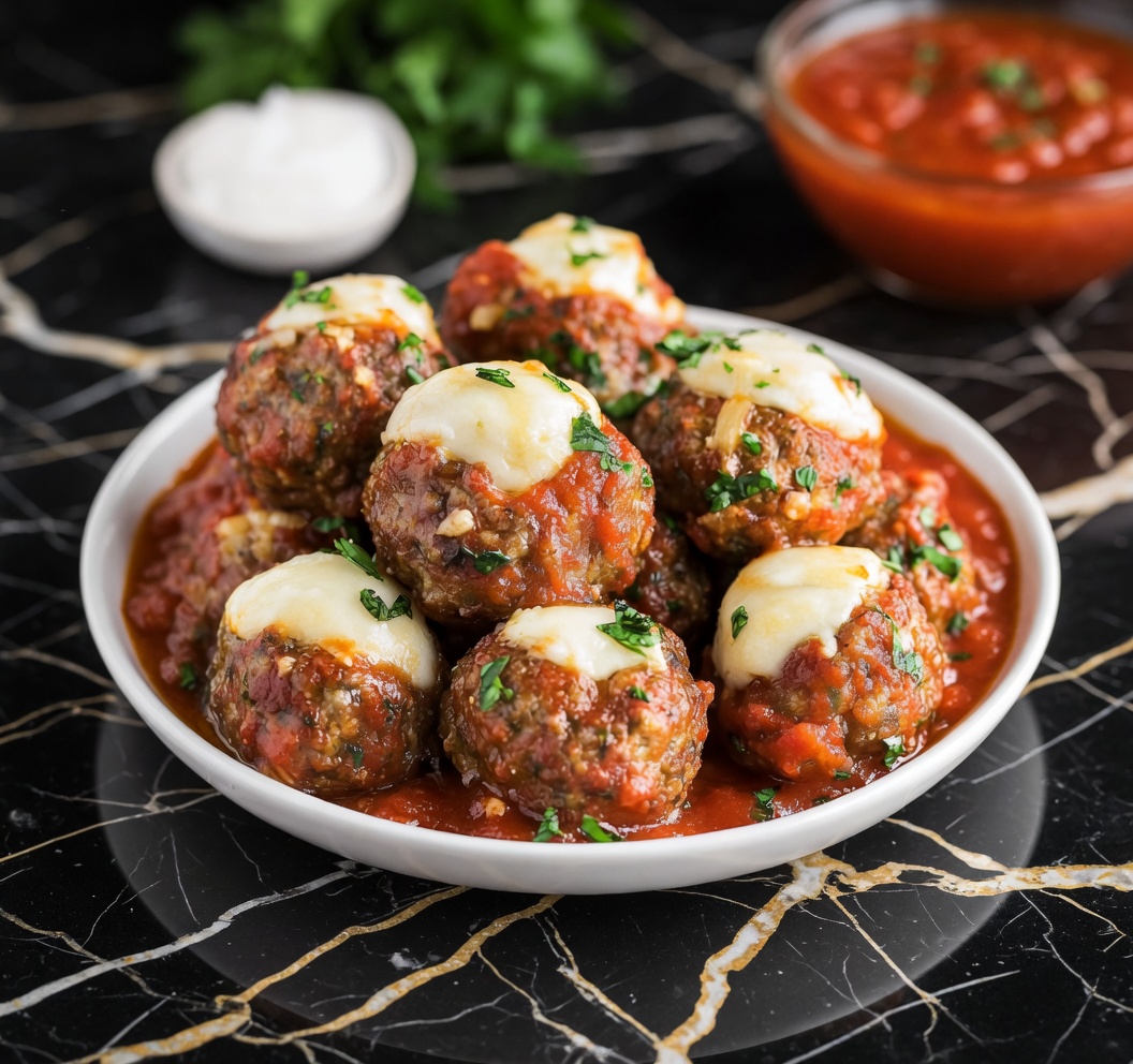 Mozzarella Cheese Stuffed Meatballs