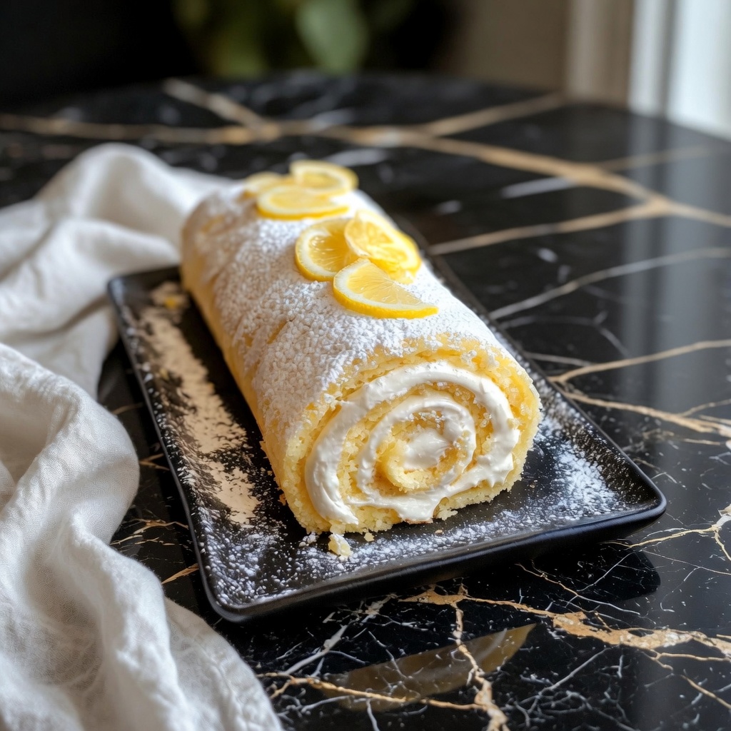 Velvet Lemon Cream Roll Cake