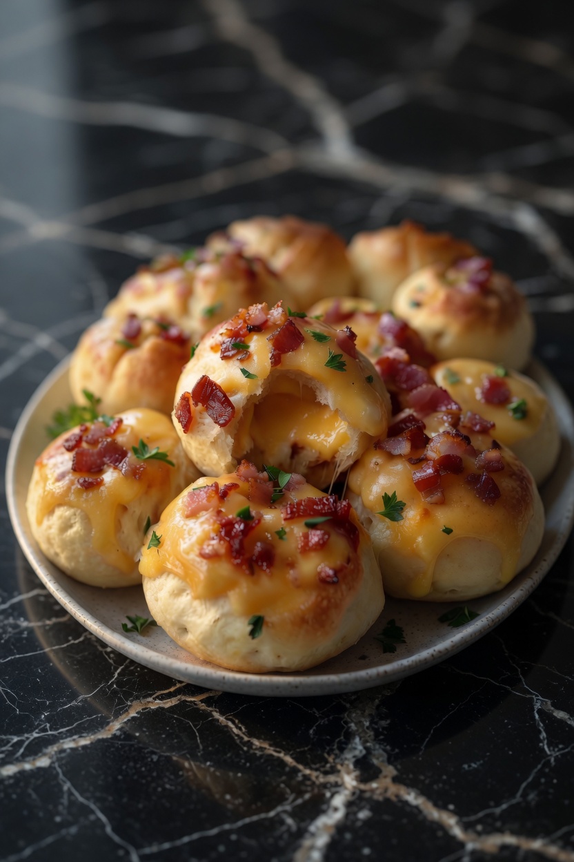BAKED BACON STUFFED CHEESE BOMBS