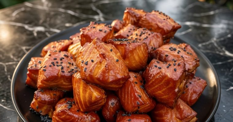 SPICY MAPLE SALMON BITES