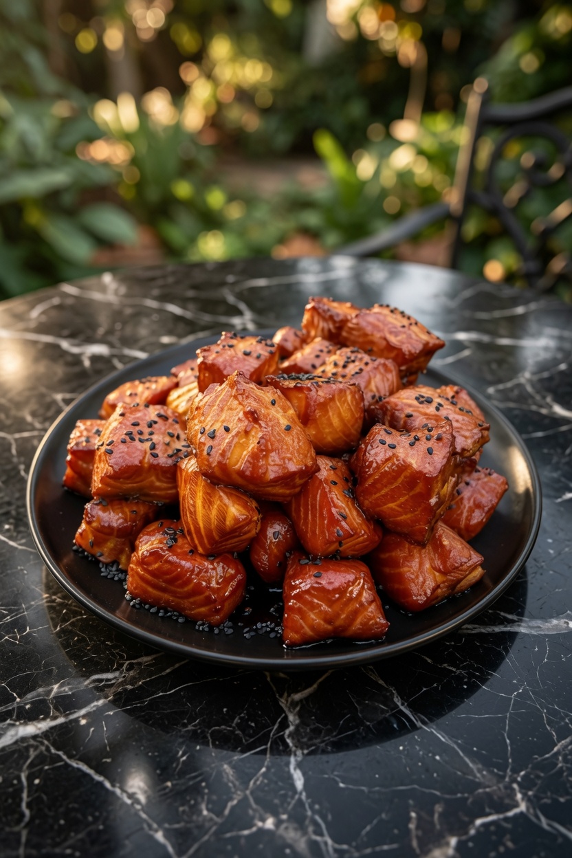 SPICY MAPLE SALMON BITES