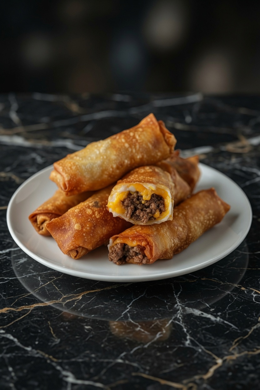 Cheeseburger Egg Rolls