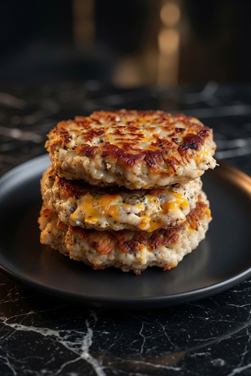 Cheddar Ranch Chicken Burgers