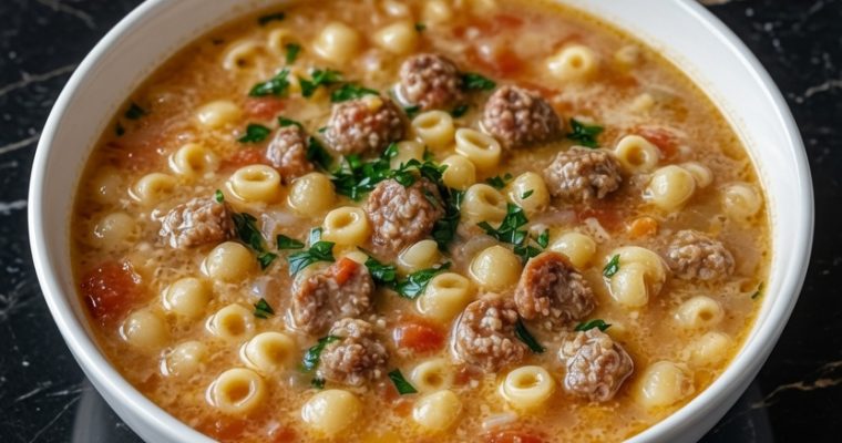 Parmesan Italian Sausage Ditalini Soup